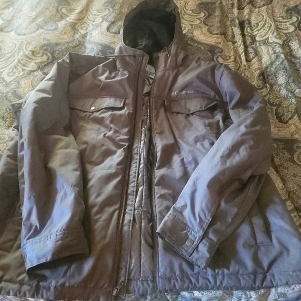 Men's Gray Columbia Coat with Omniheat XXL/2XL
